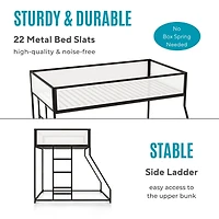 Black & White Mesh Nellie Twin Over Full Bunk Bed