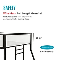 Black & White Mesh Nellie Twin Over Full Bunk Bed