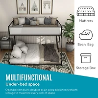 Black & White Mesh Nellie Twin Over Full Bunk Bed