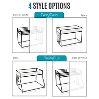 Black & White Mesh Nellie Twin Over Full Bunk Bed