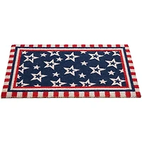 Red and Blue Star 4th of July Doormat