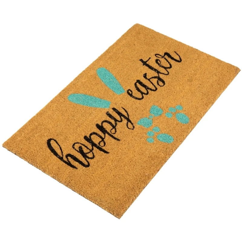 Hoppy Easter Blue Bunny Doormat