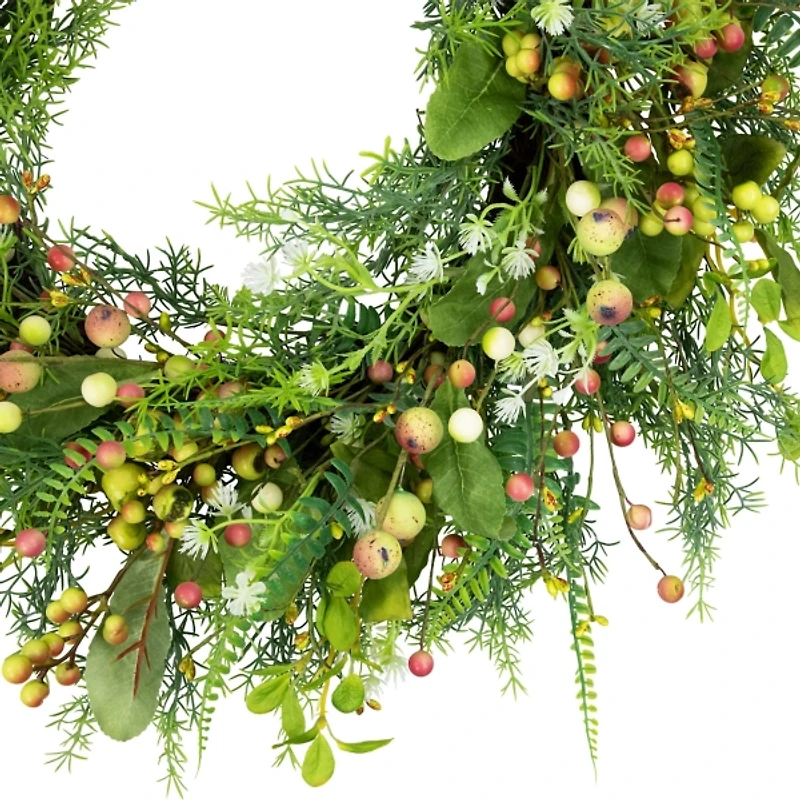 Berry and Crabapple Fern Wreath