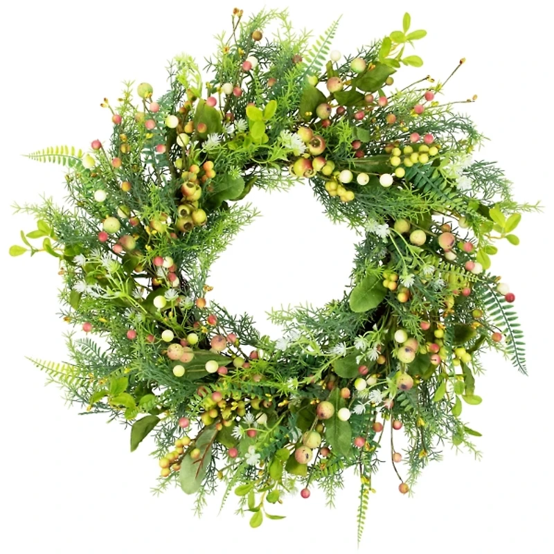 Berry and Crabapple Fern Wreath