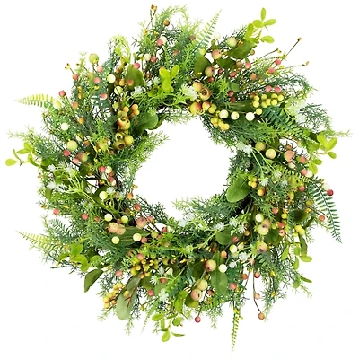 Berry and Crabapple Fern Wreath