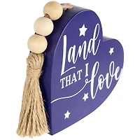 Patriotic Heart Wooden Signs, Set of 3