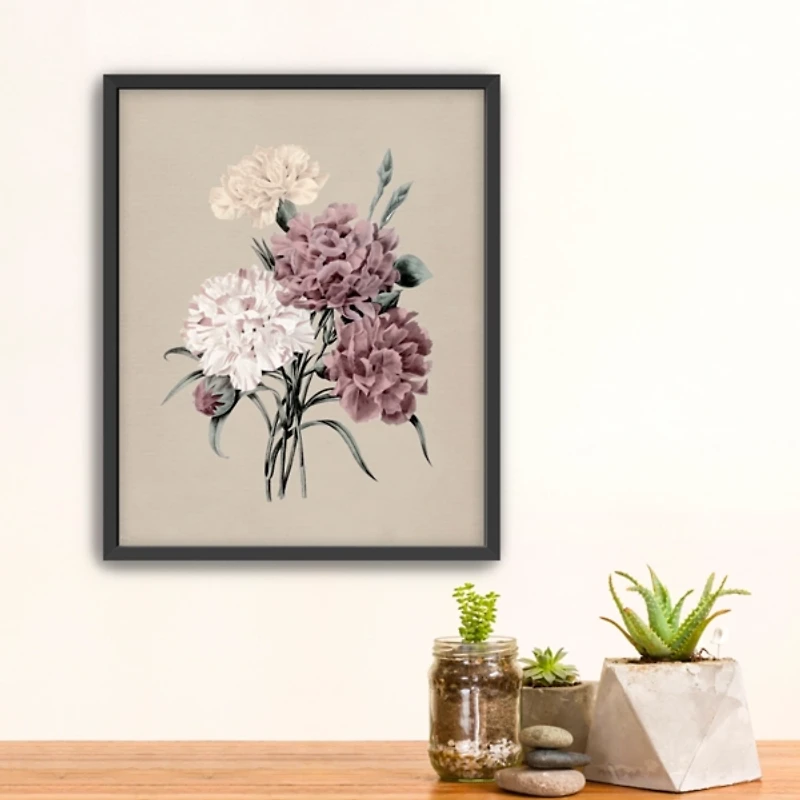 Purple Antique Carnations Framed Art Print