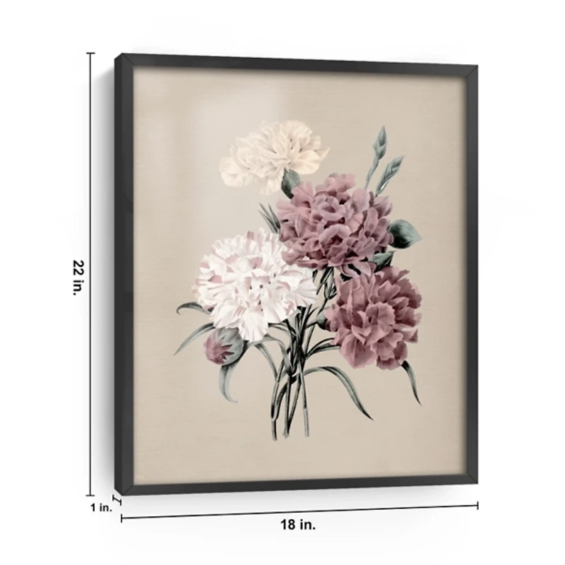 Purple Antique Carnations Framed Art Print