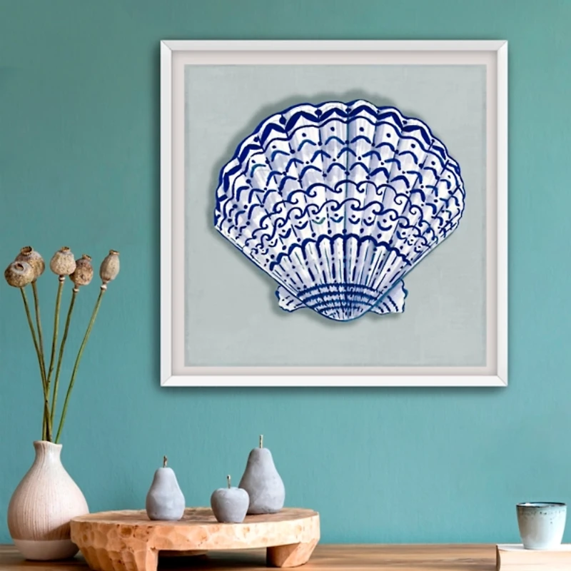 Blue Fun Shell Framed Art Print