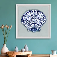 Blue Fun Shell Framed Art Print