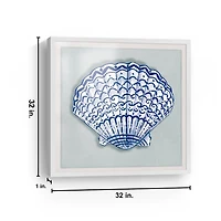 Blue Fun Shell Framed Art Print, 32x32