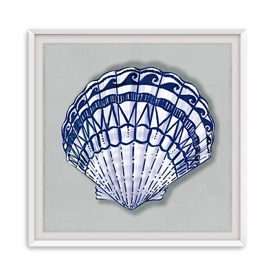 Blue Clam Shell Framed Art Print