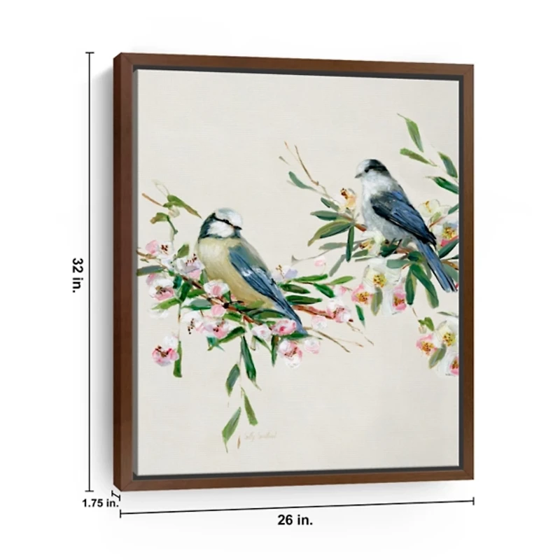 Songbird Duo I Framed Canvas Art Print, 26x32