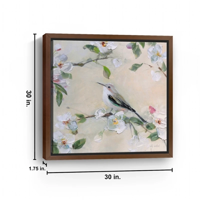 Blushing Birds and Blooms III, 30x30