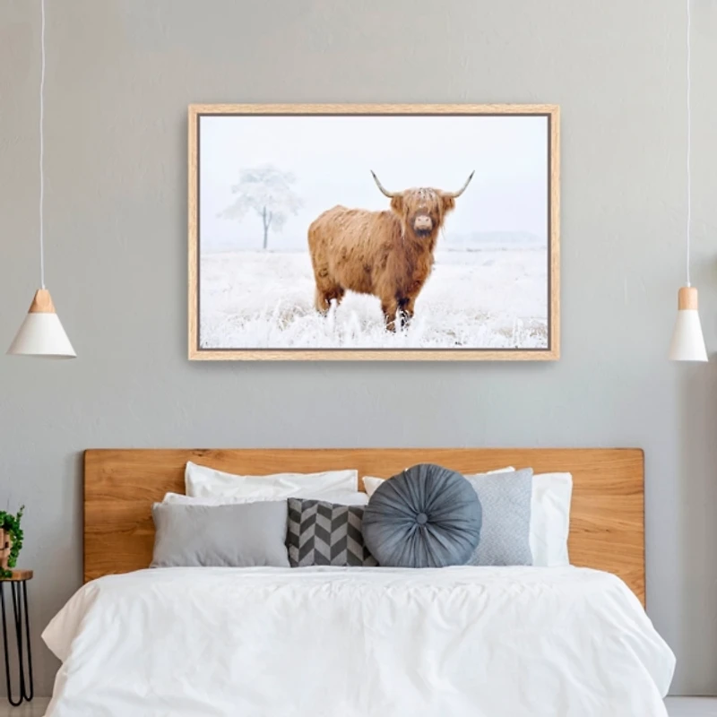 Conway Cow Framed Canvas Art Print