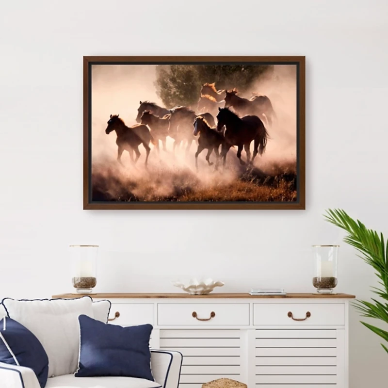 Running Wild Horses Framed Canvas Art Print