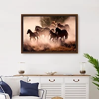 Running Wild Horses Framed Canvas Art Print