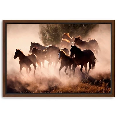 Running Wild Horses Framed Canvas Art Print