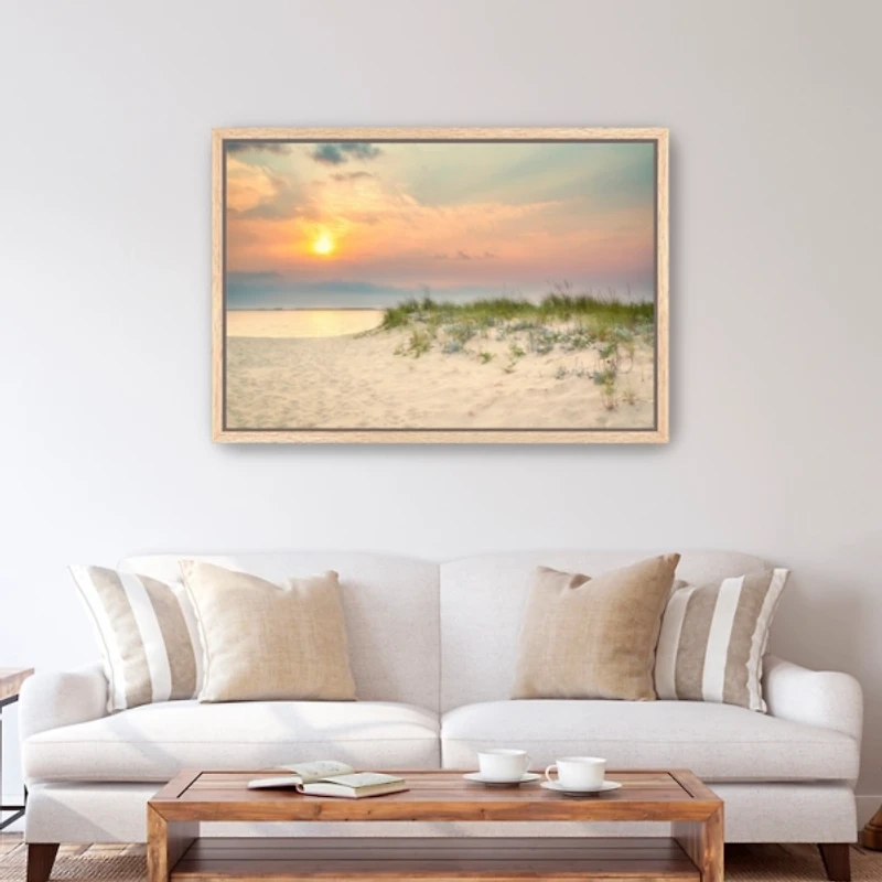 Morning Beach Framed Canvas Art Print, 48x32