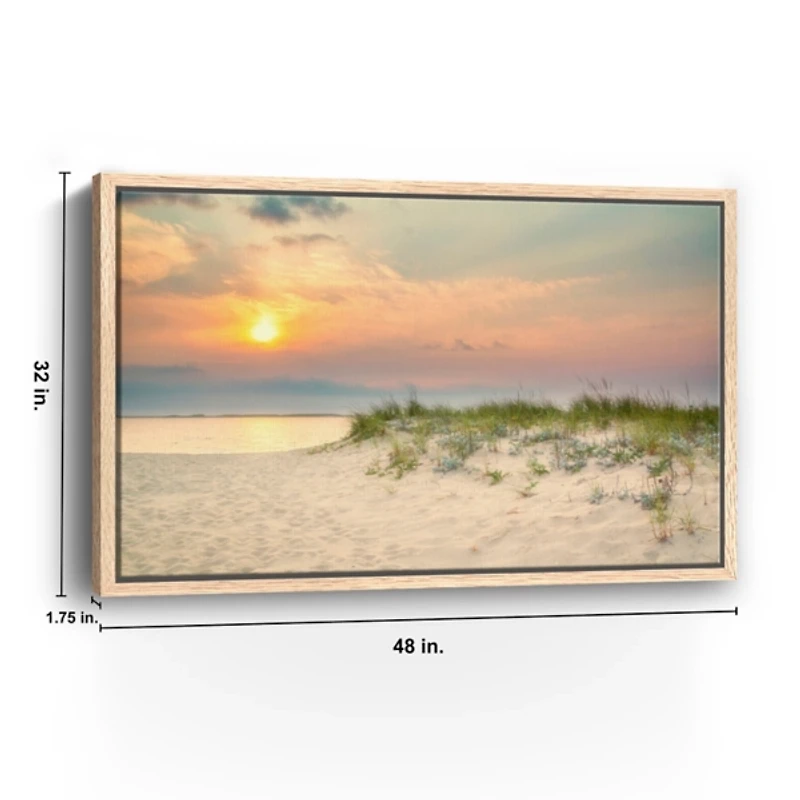 Morning Beach Framed Canvas Art Print, 48x32