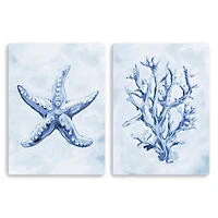 Blue Sea Treasures Canvas Art Prints, Set of 2