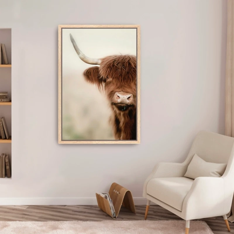 Flanna Cow Framed Canvas Art Print
