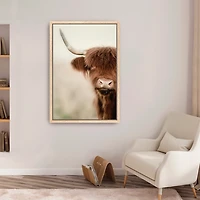 Flanna Cow Framed Canvas Art Print