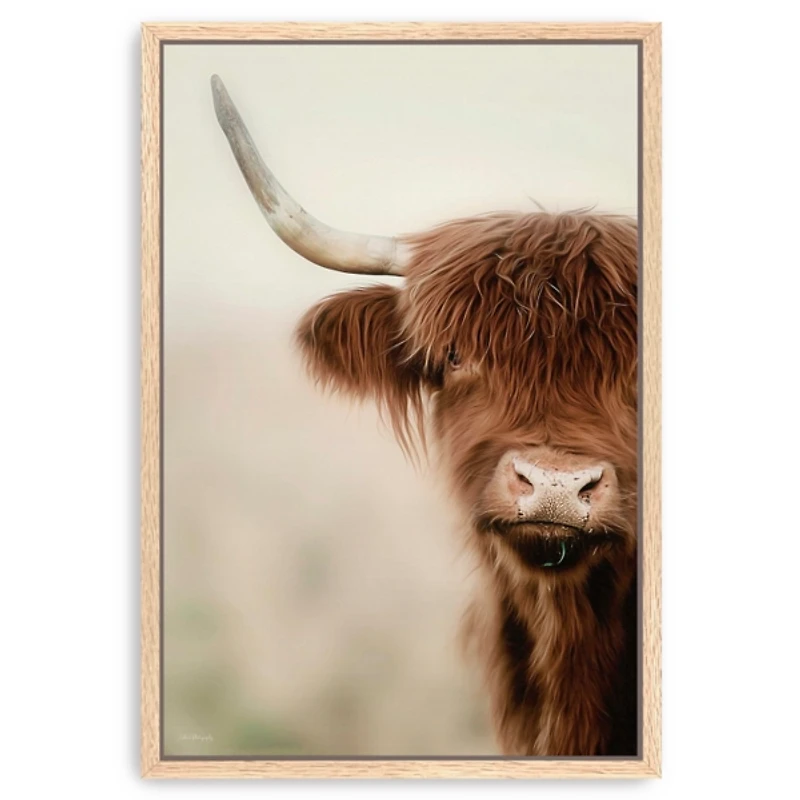 Flanna Cow Framed Canvas Art Print
