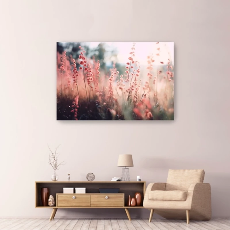 Pink Soft Focus Field Canvas Art Print, 60x40