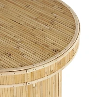 Honey Wood Cylinder Accent Table