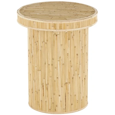 Honey Wood Cylinder Accent Table