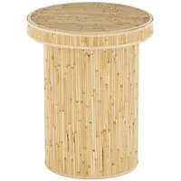 Honey Wood Cylinder Accent Table