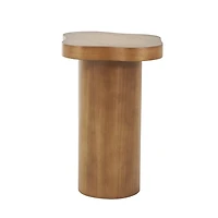 Modern Shaped Brown Wood Accent Table