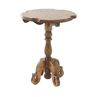 Traditional Scrolled Legs Brown Accent Table