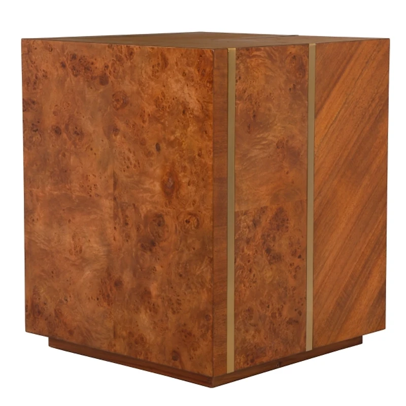 Maple Acacia & Burlwood Square Accent Table