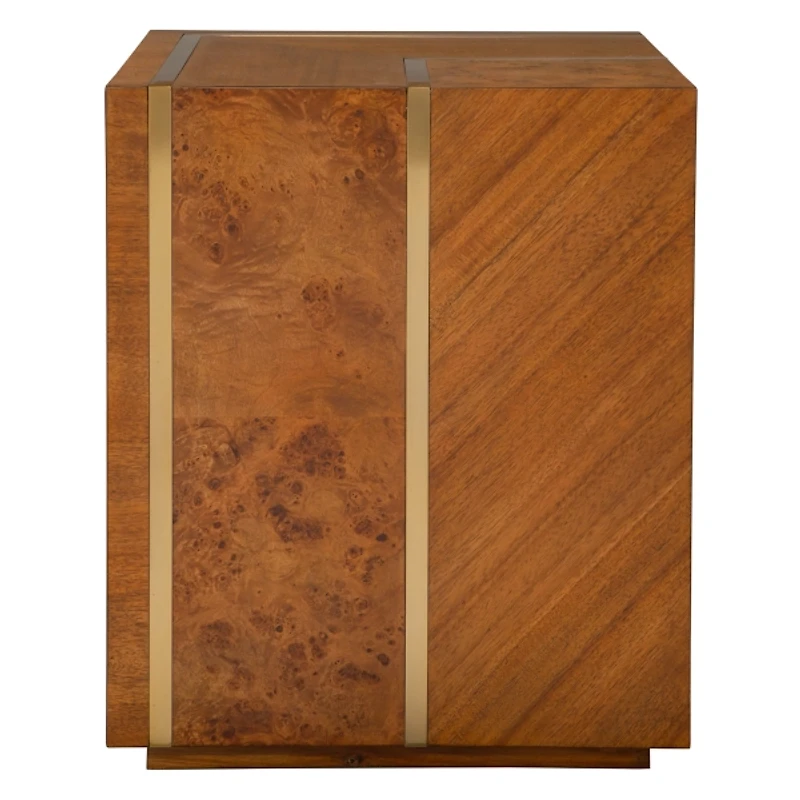 Maple Acacia & Burlwood Square Accent Table