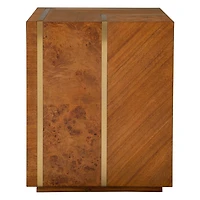Maple Acacia & Burlwood Square Accent Table