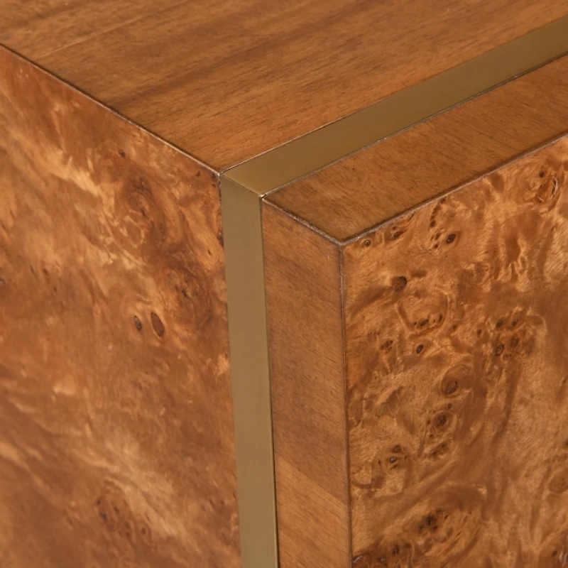 Maple Acacia & Burlwood Square Accent Table