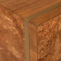 Maple Acacia & Burlwood Square Accent Table