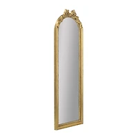 Gold Ribbon Bow Slim Arch Wall Mirror