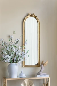 Gold Ribbon Bow Slim Arch Wall Mirror