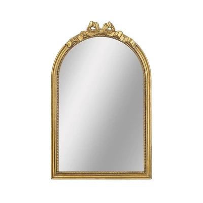 Gold Ribbon Bow Arch Wall Mirror