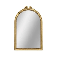 Gold Ribbon Bow Arch Wall Mirror