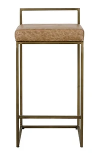 Chestnut Brown Leather Belfort Counter Stool