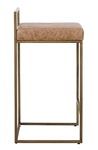 Chestnut Brown Leather Belfort Counter Stool