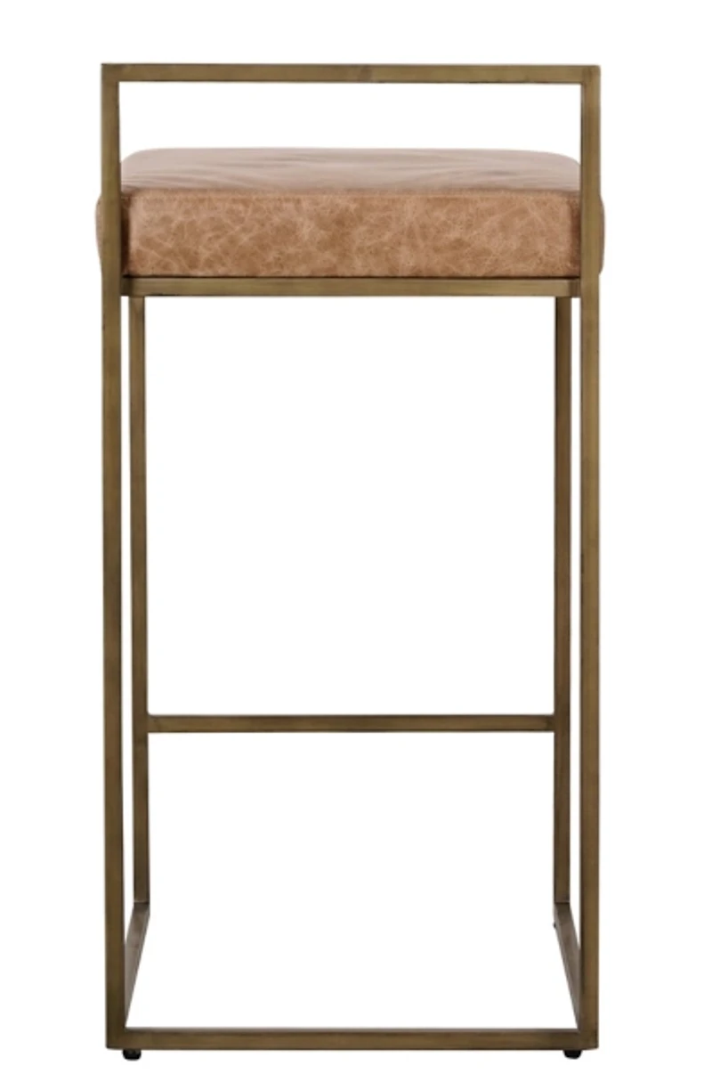 Chestnut Brown Leather Belfort Counter Stool