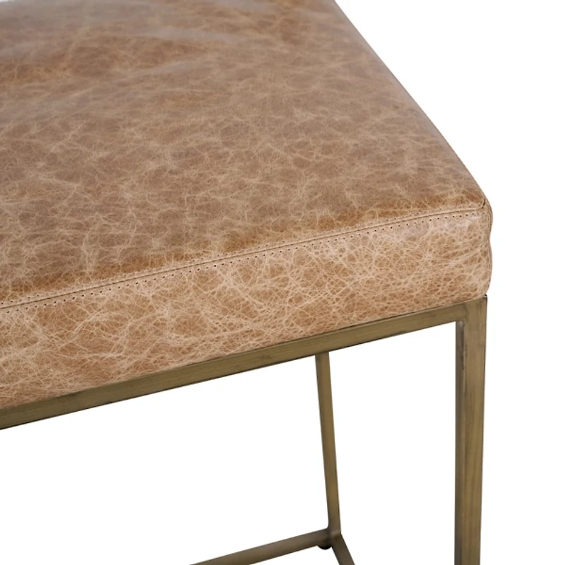 Chestnut Brown Leather Belfort Counter Stool