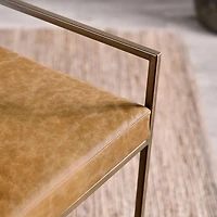 Chestnut Brown Leather Belfort Counter Stool