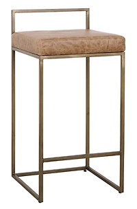 Chestnut Brown Leather Belfort Counter Stool