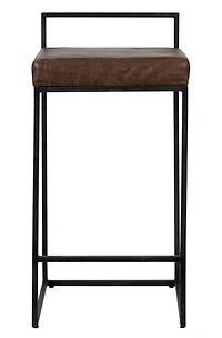 Cocoa Brown Leather Belfort Counter Stool